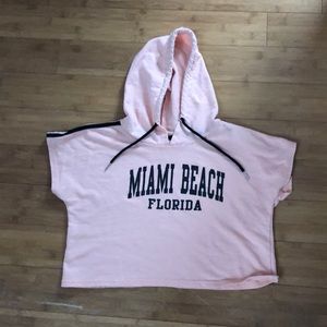 Miami Beach Cropped short sleeved hoodie